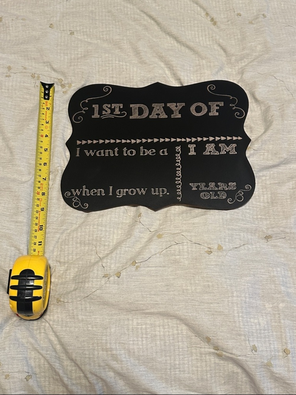 Chalkboard Style "1st Day Of" Photo Sign - Black